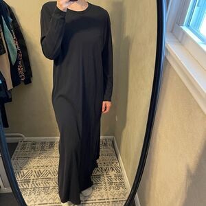 The GREAT. Long Sleeve Maxi Dress in Black 2